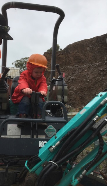 Birthday adventures - child on a digger